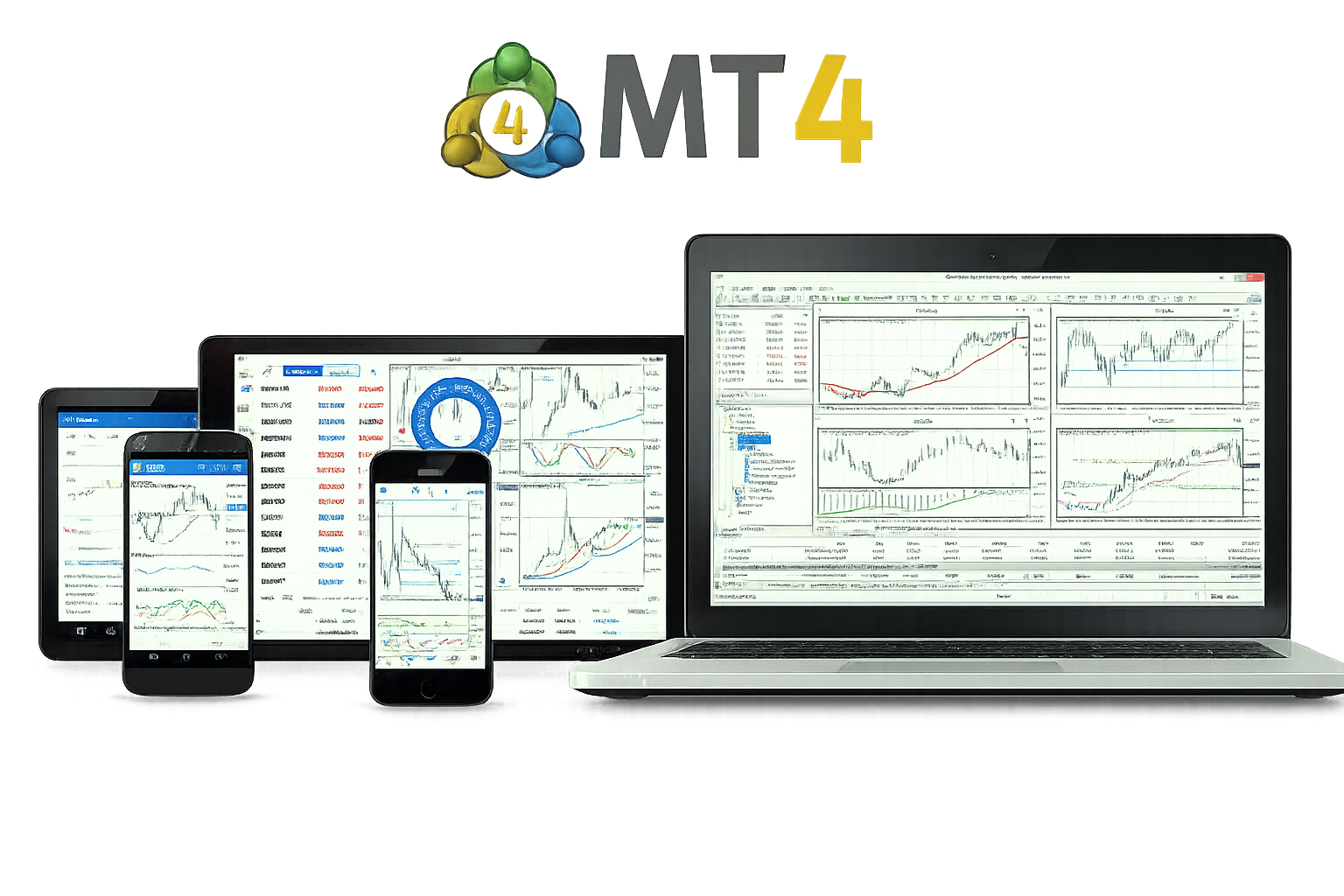 MetaTrader 4 交易平台图表与订单界面